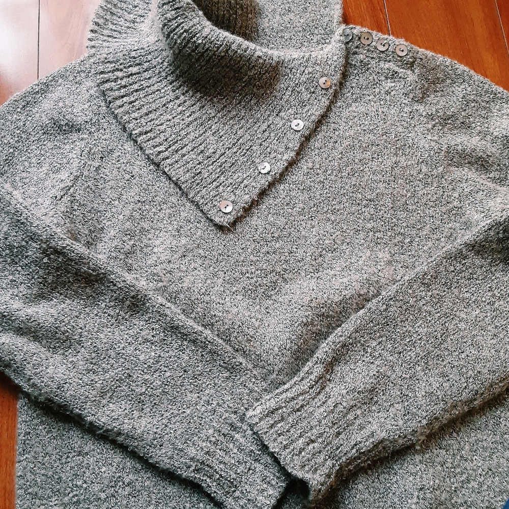 Charter Club Buttoned Envelope-Neck Sweater